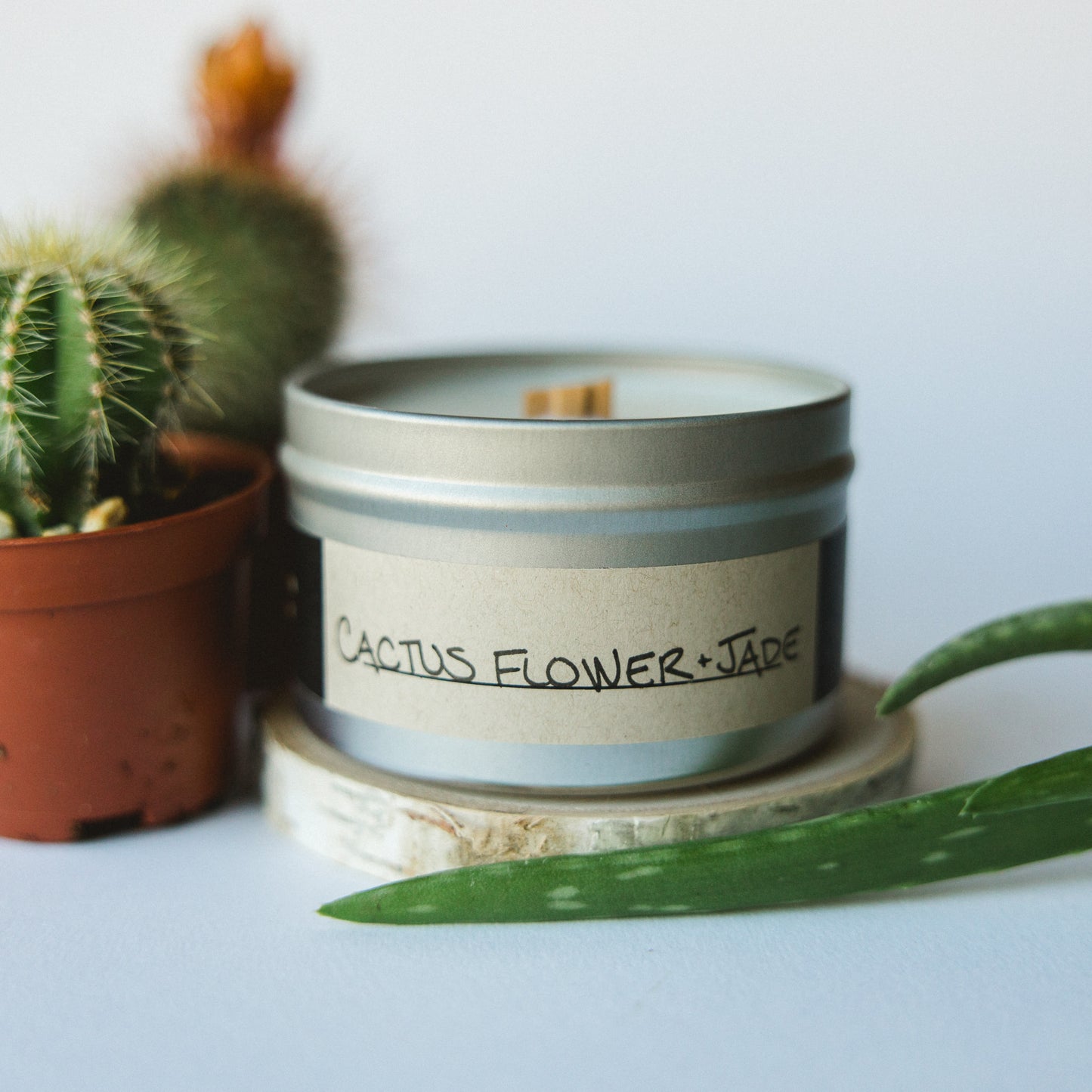 Cactus Flower & Jade | Crackling Wood Wick Soy Candle