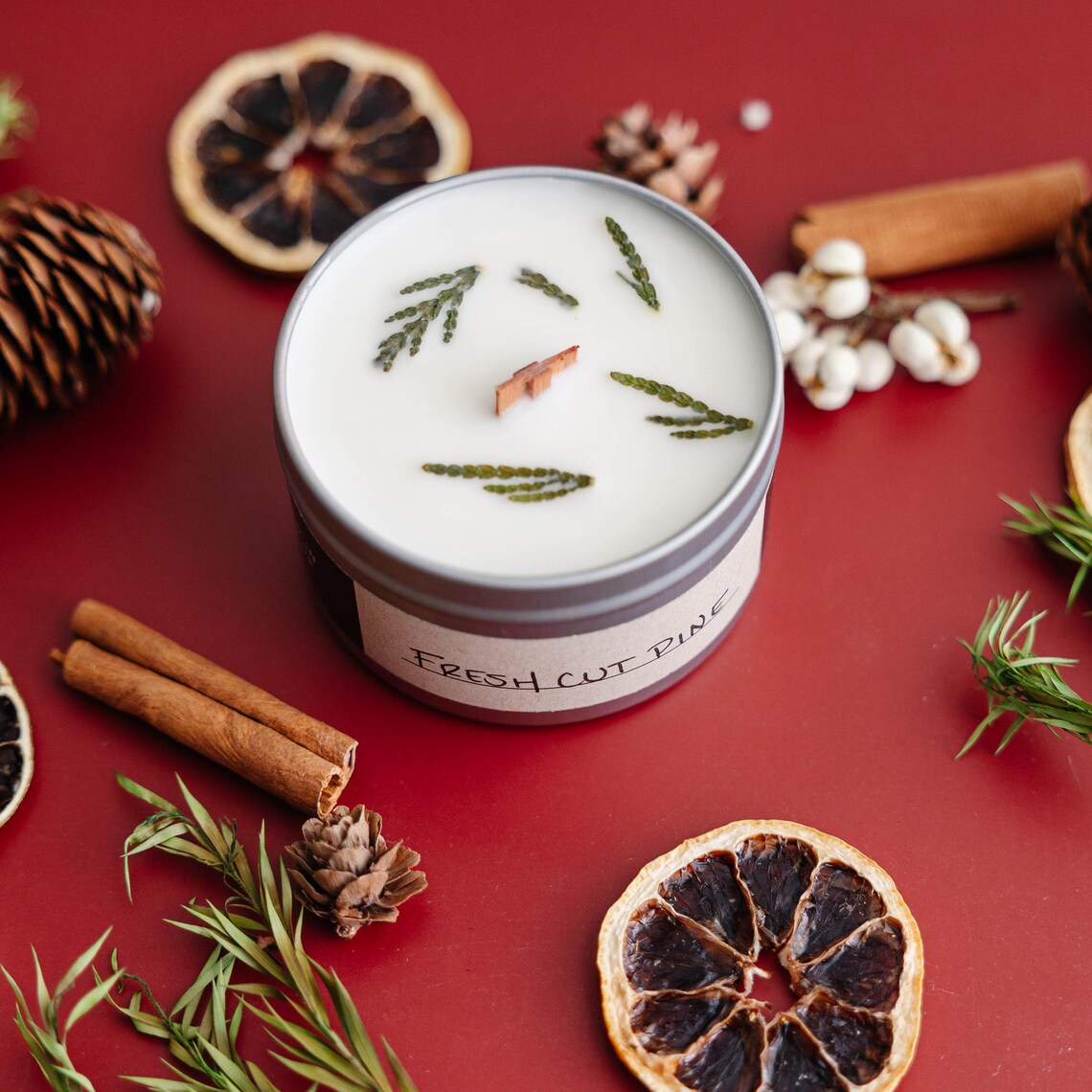 Fresh Cut Pine | Crackling Wood Wick Soy Candle