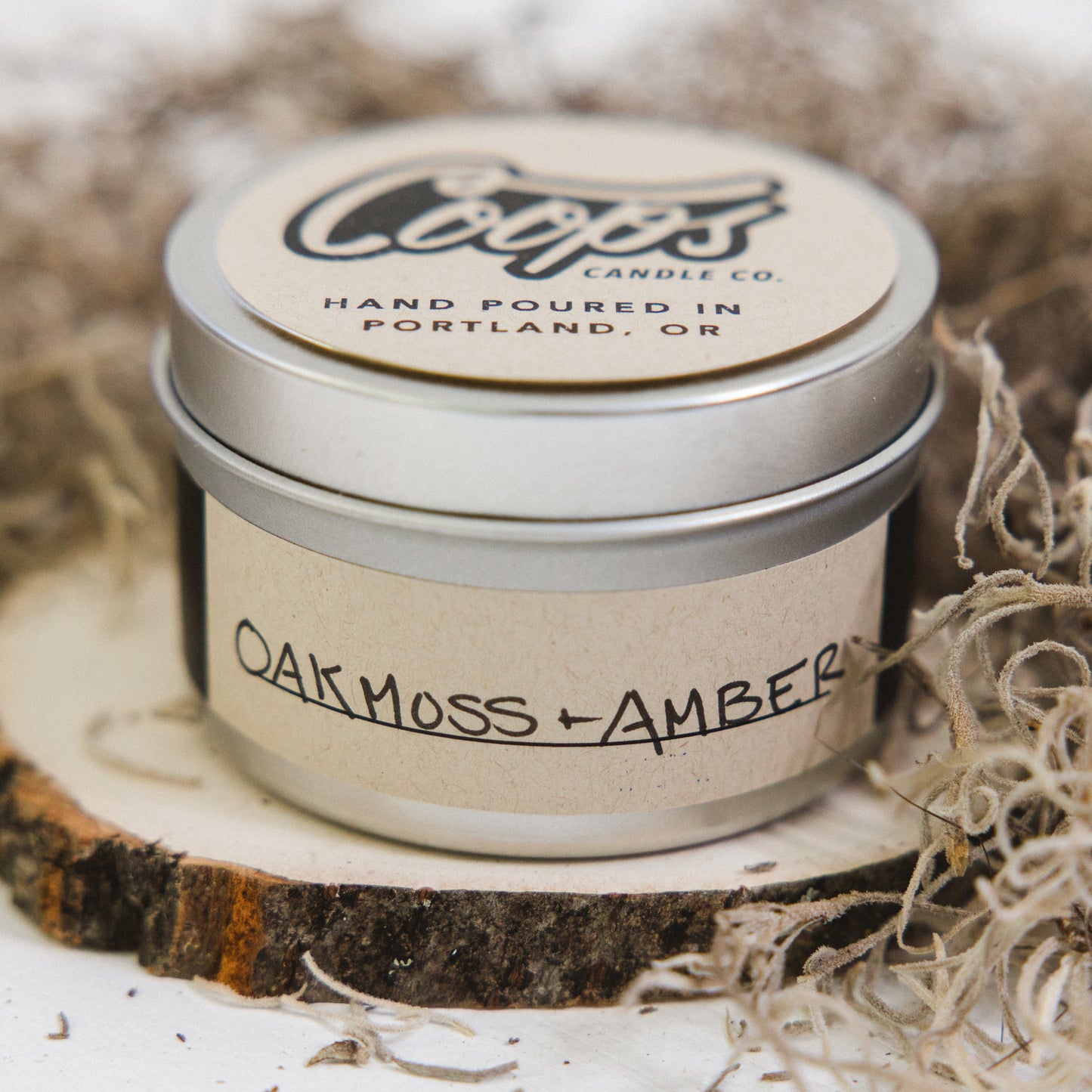 Oakmoss & Amber | Crackling Wood Wick Soy Candle