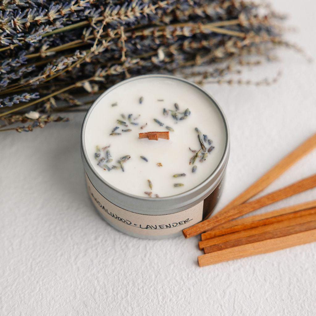 Sandalwood & Lavender | Crackling Wood Wick Soy Candle