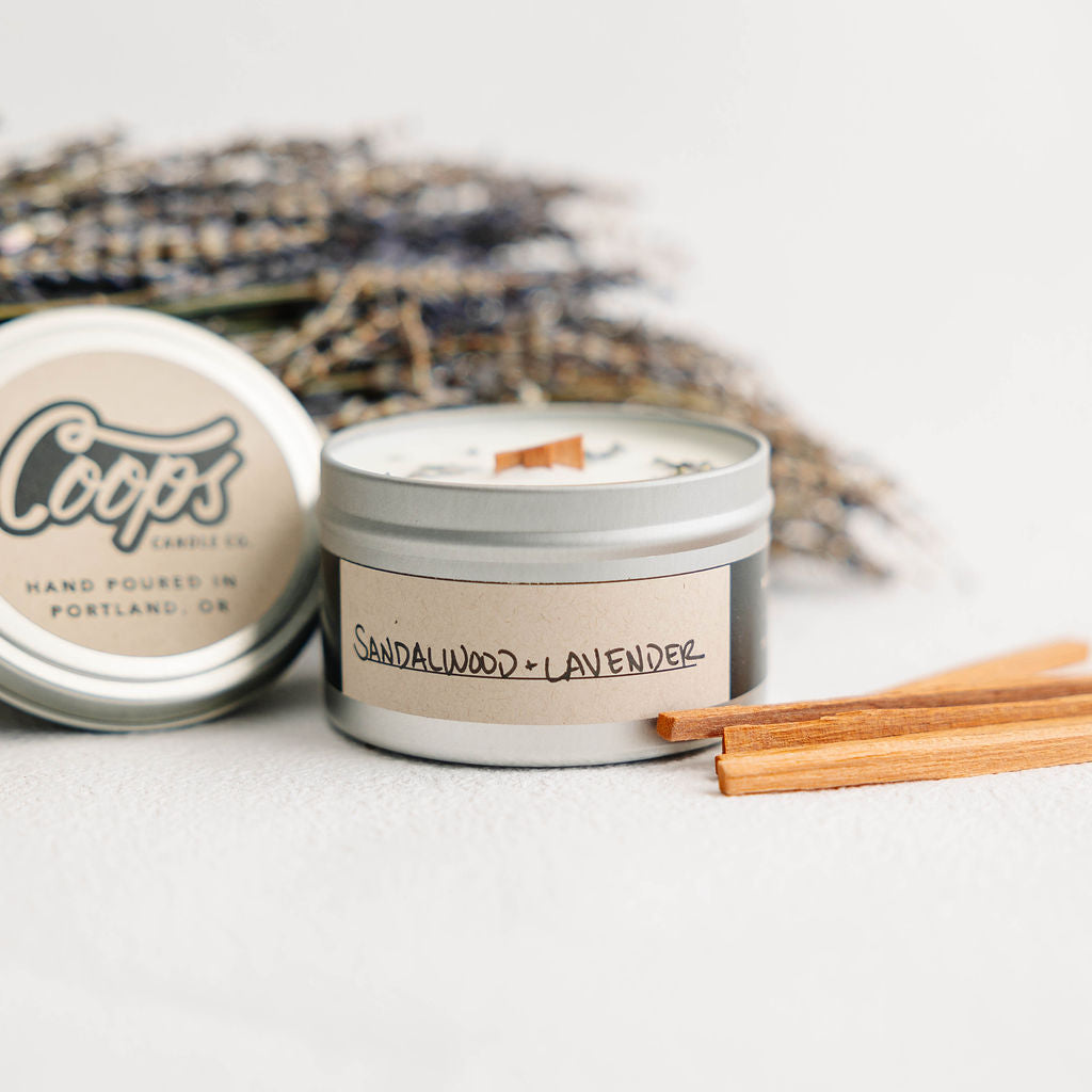 Sandalwood & Lavender | Crackling Wood Wick Soy Candle